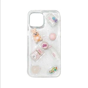 iPhone 12 Pro Clear Glittery 3D Pink SNACKS Case💖
